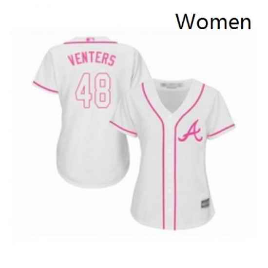 Womens Atlanta Braves 48 Jonny Venters Replica White Fashion Cool Base Baseball Jersey